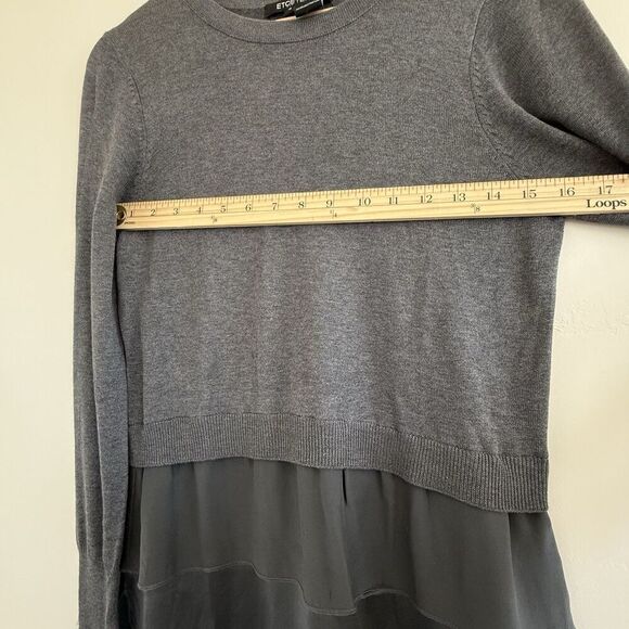 Women Etcetera Silk Blend Multi Media Sweater size S lightweight grey - Picture 5 of 10